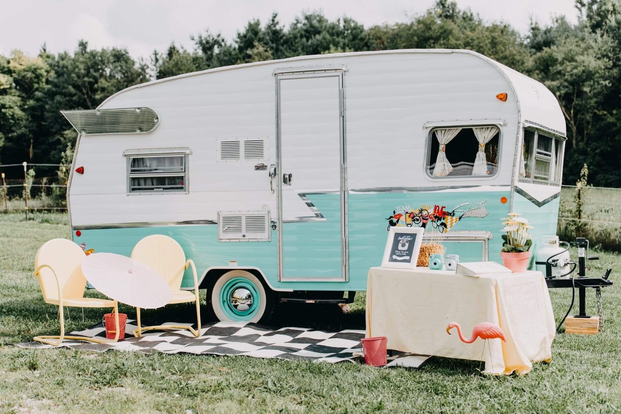 Smaller camper with a bathroom