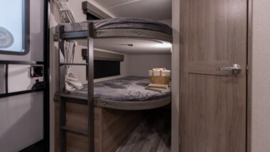 The bunkhouse inside the Grand Design Imagine 2400BH travel trailer