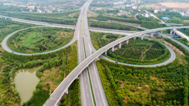 View of I-90, the longest highway in the US