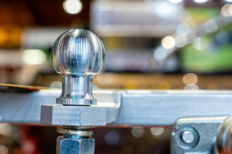 A shiny hitch ball after being fixed with grease