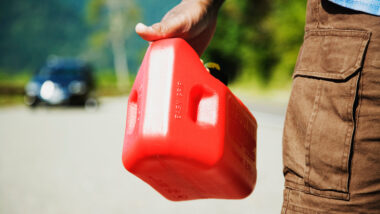 A man buying gas after finding out gas does expire