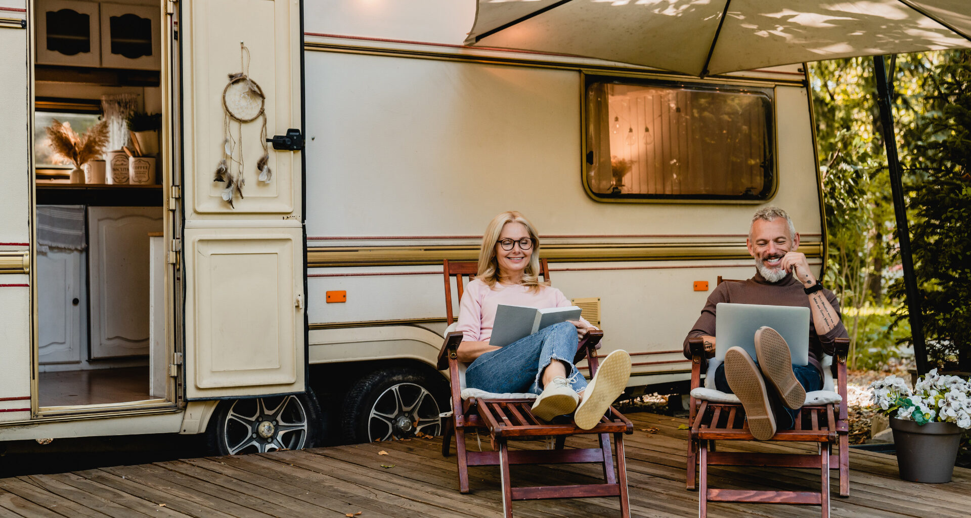 Expand Your Lounging Space With an RV Porch - Getaway Couple