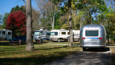 RVs parked at arrowhead campground