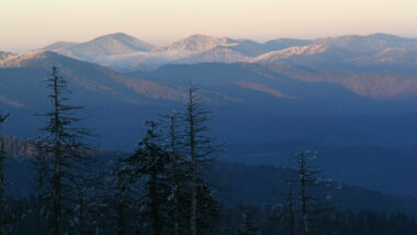 View of the great smoky mountains, a national park in Tennessee