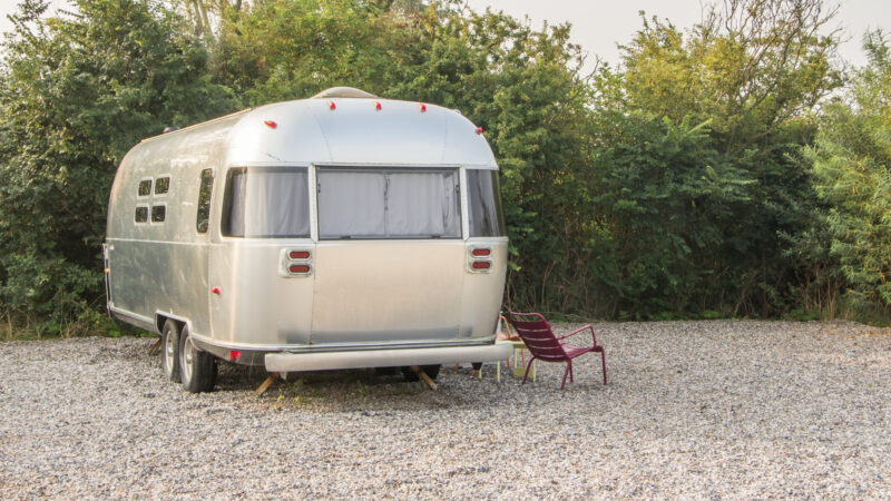 An Airstream Ocean Breeze RN at the beach