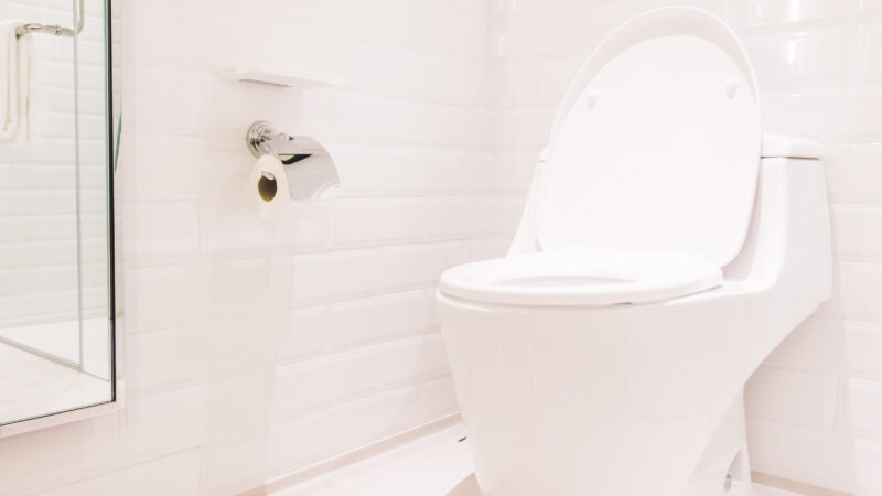 An incinerator toilet in an RV
