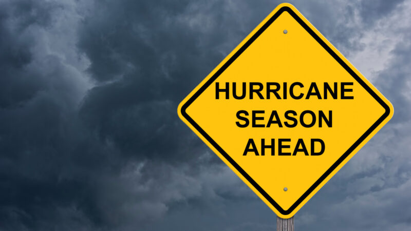 A sign for hurricane season