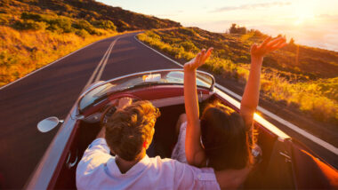 A couple on a cross country roadtrip in the US