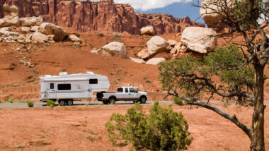 An RV on the road