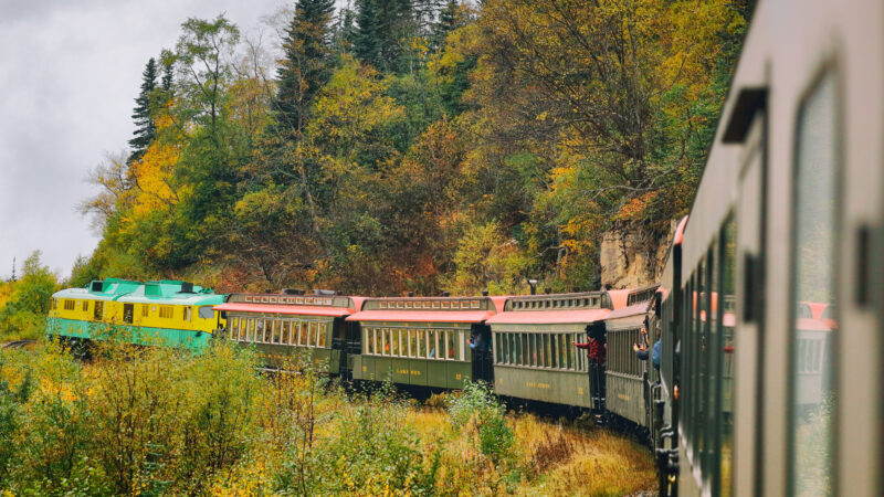 Close up of an Alaskan railroad tour.