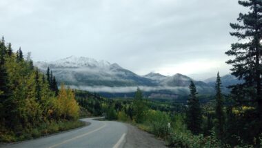 View of a road in kenai peninsula.