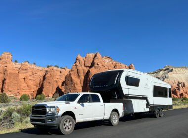 brinkley RV parked in the desert