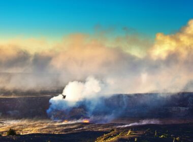 Bubbling Crater at Hawaii Volcanoes National Park, Big Island, Hawaii