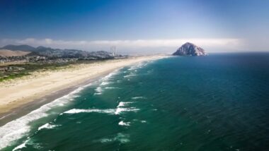 Morro Dunes beach access aerial photo.