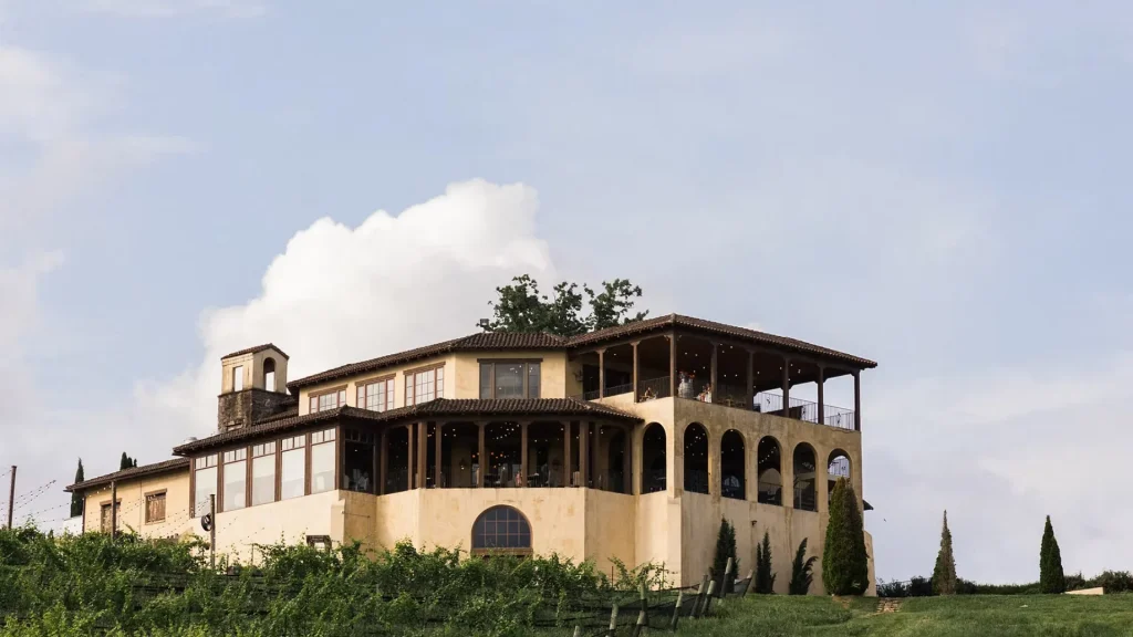 The main building at the Montaluce Winery & Restaurant in GA. The architecture is reminiscent of tradtional Spanish homes.
