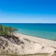 Indiana Dunes National Park, Indiana, USA. The views of Lake Michigan and the sand dunes are popular beach and hiking attractions.